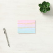 Roze Blauwe Pastel Gradient met Gouden Lijnen Post-it® Notes (Kantoor)