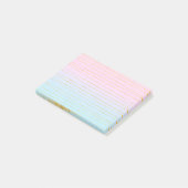 Roze Blauwe Pastel Gradient met Gouden Lijnen Post-it® Notes (Schuin)