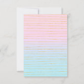 Roze Blauwe Pastel Gradient met Gouden Lijnen Trou RSVP Kaartje (Achterkant)