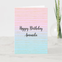 Roze Blauwe Pastel Gradient met Gouden Lijnen Verj