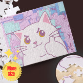 Roze & Blauwe Pastel Kat Jigsaw Puzzel 🧩 | Cadeau