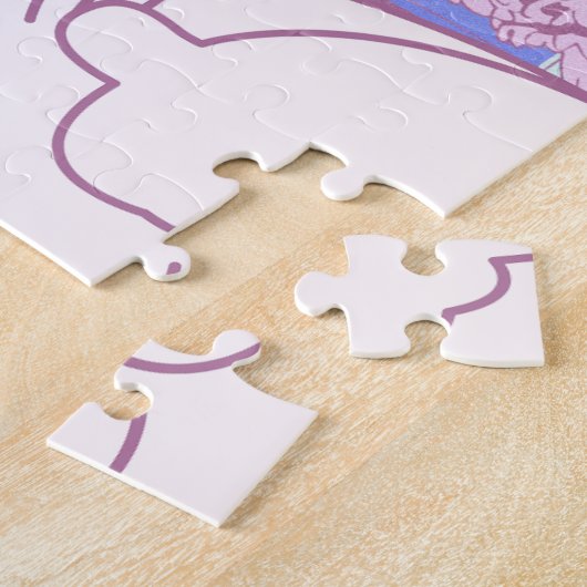 Roze & Blauwe Pastel Kat Jigsaw Puzzel 🧩 | Cadeau (Zijkant)