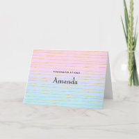 Roze Blauwe Pastel Ombre met Gouden Lijnen Afstude