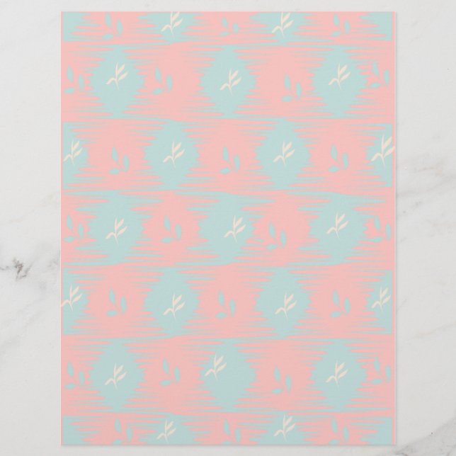 Roze & Blauwe Pastel Scrapbook Papier (Voorkant)