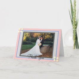 Roze Blauwe Pastels Stippen Foto Bedankkaart