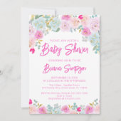 Roze Blauwe Perzik Paarse Baby shower Kaart (Voorkant)