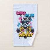 Roze Blauwe Pixel Panda Swag Bad Handdoek (Handdoek)