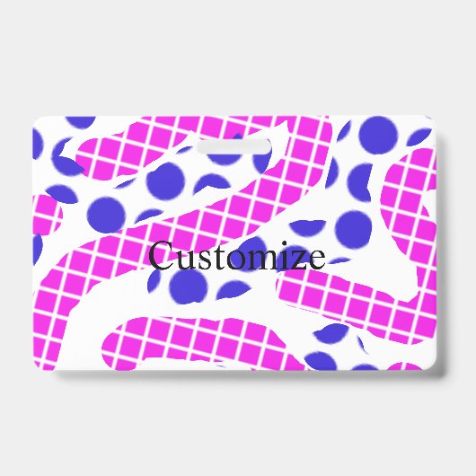Roze/ blauwe poka dots Thunder_Cove Badge (Voorzijde)
