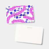 Roze/ blauwe poka dots Thunder_Cove Badge (Voor- en achterkant)