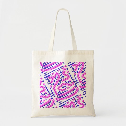 roze/ blauwe poka dots Thunder_Cove Tote Bag (Voorkant)