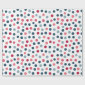 Roze Blauwe Polka Dots Wrapping Paper Cadeaupapier (Vlak)
