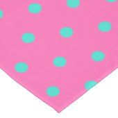roze blauwe pooldots tafelkleed (Gekanteld)