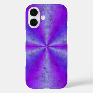 Roze Blauwe Regenboog in Elephant Skin Leather Opt iPhone 16 Hoesje