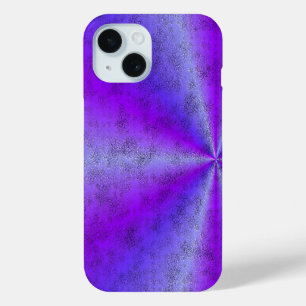 Roze Blauwe Regenboog in Elephant Skin Leather Opt iPhone 15 Case