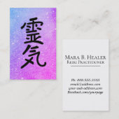 ** Roze blauwe Reiki Practitioner Master Symbool Visitekaartje (Voorkant / Achterkant)