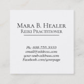 ** Roze blauwe Reiki Practitioner Reiki Master Vierkante Visitekaartje (Achterkant)