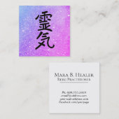 ** Roze blauwe Reiki Practitioner Reiki Master Vierkante Visitekaartje (Voorkant / Achterkant)