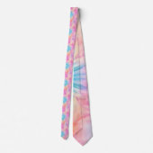 Roze & Blauwe Retro Tie Kleurstofpatroon Stropdas (Achterkant)