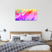 Roze blauwe rode, opgerold Canvas afdrukken (Insitu (Slaapkamer))