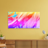 Roze blauwe rode, opgerold Canvas afdrukken (Insitu (Woonkamer))