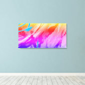 Roze blauwe rode, opgerold Canvas afdrukken (Insitu (Houten vloer))