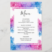 Roze blauwe rook Geslacht Fee menu (Voorkant)