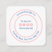 Roze blauwe roomijskegel contactkaartje (Achterkant)