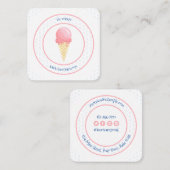 Roze blauwe roomijskegel contactkaartje (Voorkant / Achterkant)