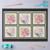 Roze & Blauwe Rose Boeketten Tegels Decoupage Tissuepapier (Craft)
