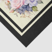 Roze & Blauwe Rose Boeketten Tegels Decoupage Tissuepapier (Detail)