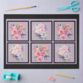Roze & Blauwe Rose Boeketten Tegels Decoupage Tissuepapier (Craft)