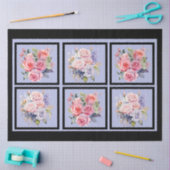 Roze & Blauwe Rose Boeketten Tegels Decoupage Tissuepapier (Craft)