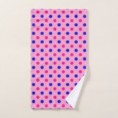 Roze Blauwe Roze Stippenpatroon Bad Handdoek (Handdoek)