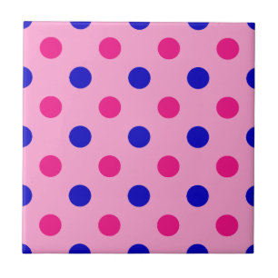 Roze Blauwe Roze Stippenpatroon Tegeltje