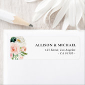 roze blauwe rozen adreslabel etiket (Insitu)