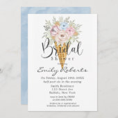 Roze Blauwe Salie Ijsje Bruidsdouche Uitnodiging (Voorkant / Achterkant)