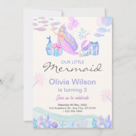 Roze Blauwe Schattigee Zeemeermin onder het Zeeen  Kaart