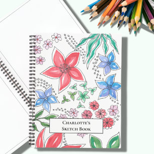 roze blauwe schets Terug naar school Notitieboek