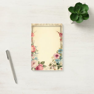 Roze Blauwe Shabby Vintage Antieke Bloemige Briefp Post-it® Notes