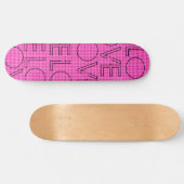 Roze blauwe skateboard met volledige roze liefdesp (Horizontaal)