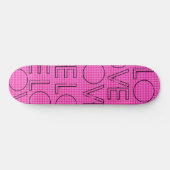 Roze blauwe skateboard met volledige roze liefdesp (Horizontaal)