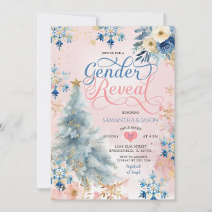 Roze Blauwe Sneeuwvlok Kerst Bloemen Geslacht Onth Kaart