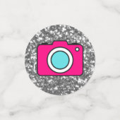 Roze|Blauwe Social Media Muziek Foto Verjaardag Confetti (Kleine voorkant)