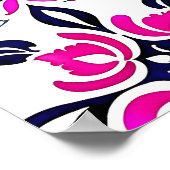 Roze blauwe Spaanse Talavera tegels bruiloft welko Poster (Hoek)