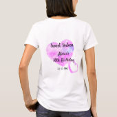 roze blauwe sparkle hartsterren 16 ^ e verjaardag t-shirt (Achterkant)
