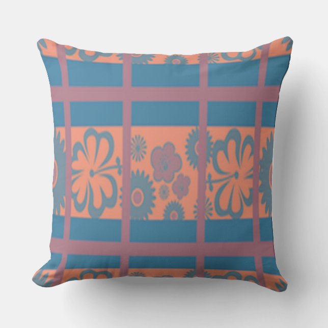 Roze blauwe speldenSierkussen Kussen (Voorkant)