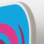 Roze & Blauwe Spiraalvormige Aangepaste Pickleball Paddle (Links Detail)