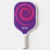 Roze & Blauwe Spiraalvormige Aangepaste Pickleball Paddle (Achterkant)