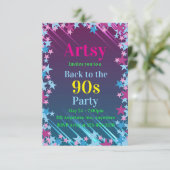 Roze & Blauwe sterren Kaart (Staand voorkant)