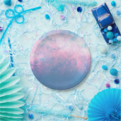 Roze & Blauwe Sterrenhemel Kosmische Katoenen Snoe Papieren Bordje (Feest)